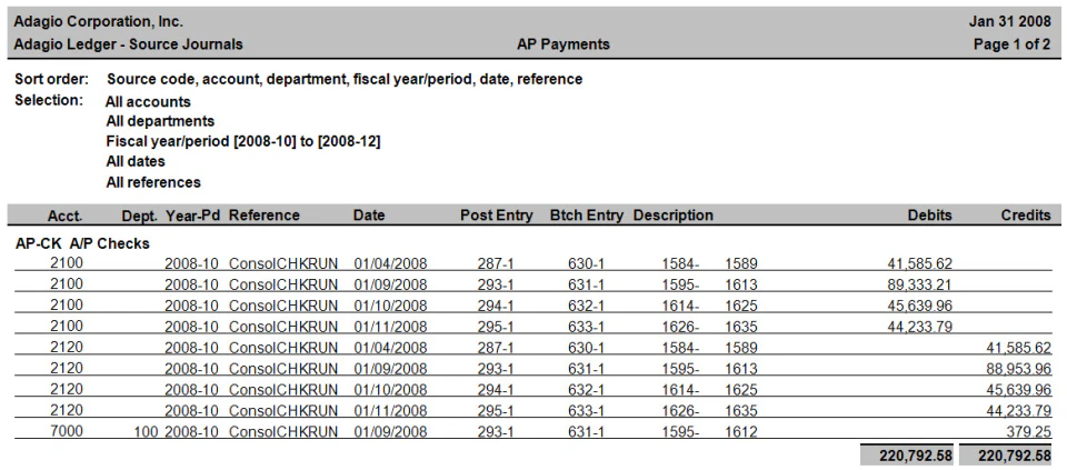 screenshot of Adagio Financial Suite